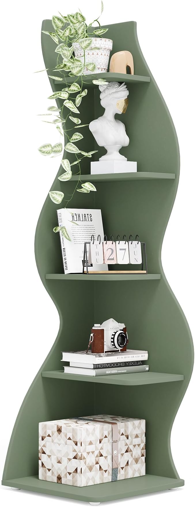 Tribesigns Corner Shelf, Modern 5-Tier Wall Corner Bookshelf, Stylish Corner by Unknown