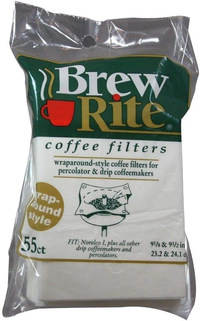 Brew Rite Wrap Around Percolator Coffee Filters 55 Count by Brew+Rite