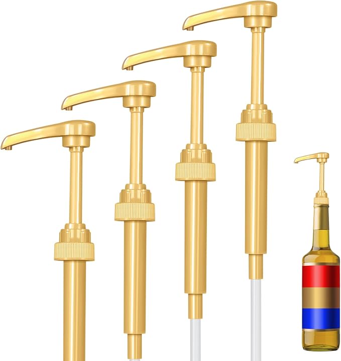 4 Pack Fresh Finest Coffee Syrup Pump Dispenser, Syrup Pump is Compatible - Image 2
