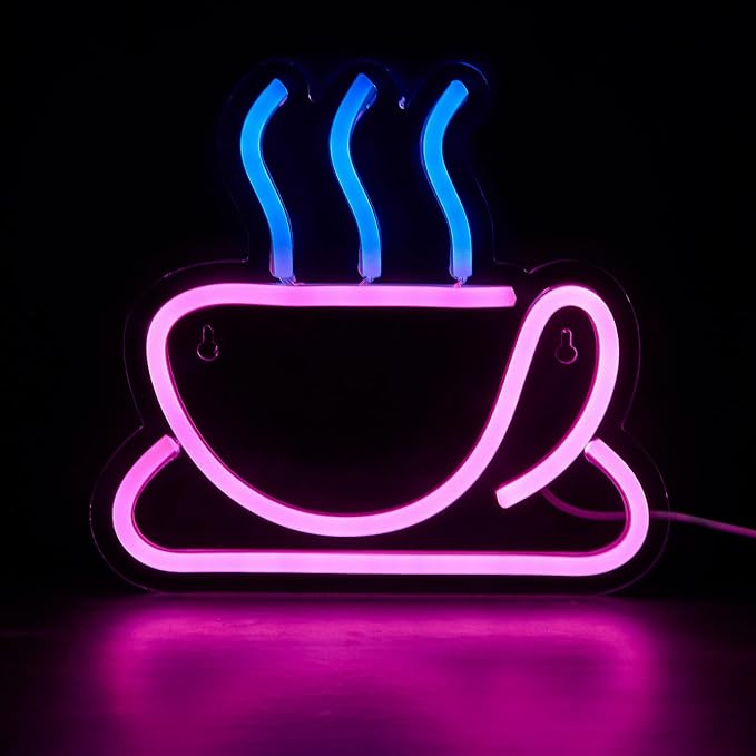 Coffee Cup LED Neon Sign, Neon Lights Sign Powered By 5V USB, Used - Image 2