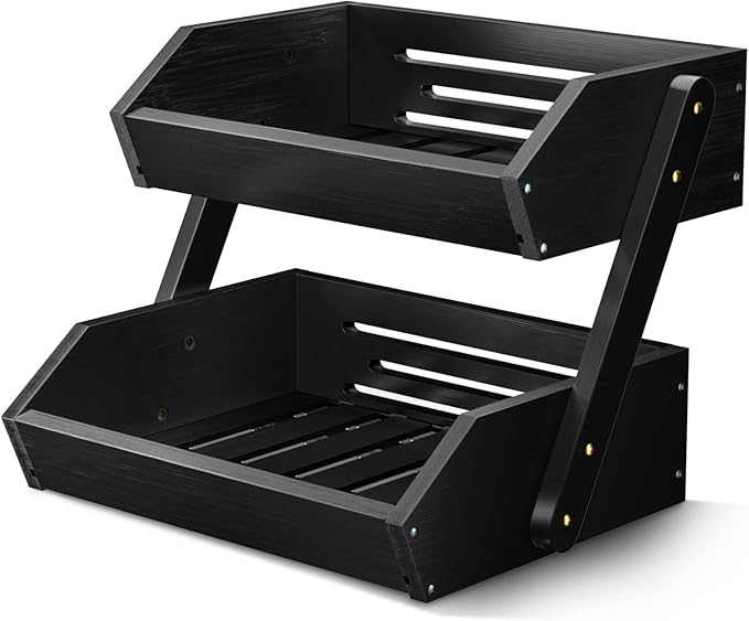 G.a HOMEFAVOR Fruit Basket for Kitchen, 2-Tier Fruit Bowl for Kitchen Counter by GaHOMEFAVOR