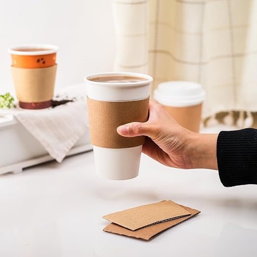 Karat Coffee Cup Sleeves Traditional Corrugated Coffee Cup Jackets - Image 6