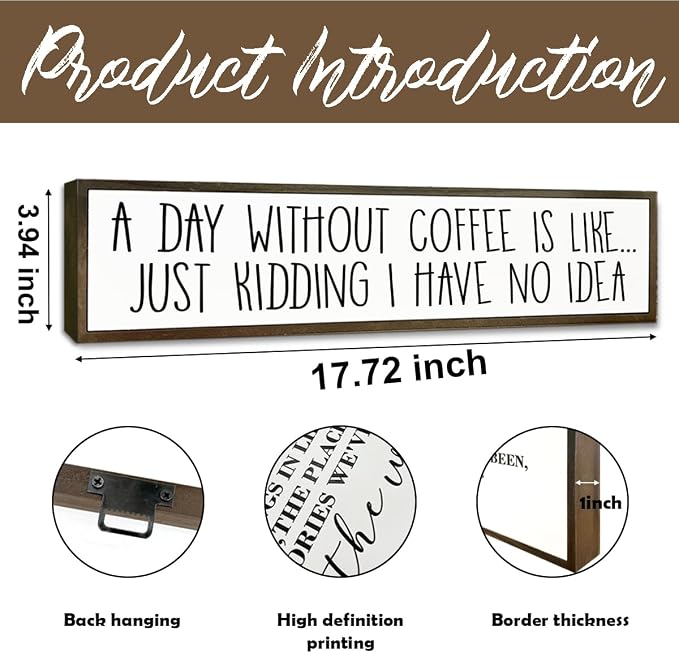 Funny Coffee Decor Sign, Decorative Wooden Signs and Plaques, Country Farmhouse - Image 2