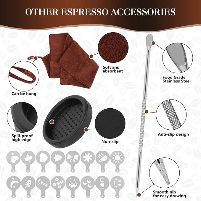 Y-Step 23 PCS Coffee Tamper Set, Espresso Accessories Kit Barista Kit, - Image 6