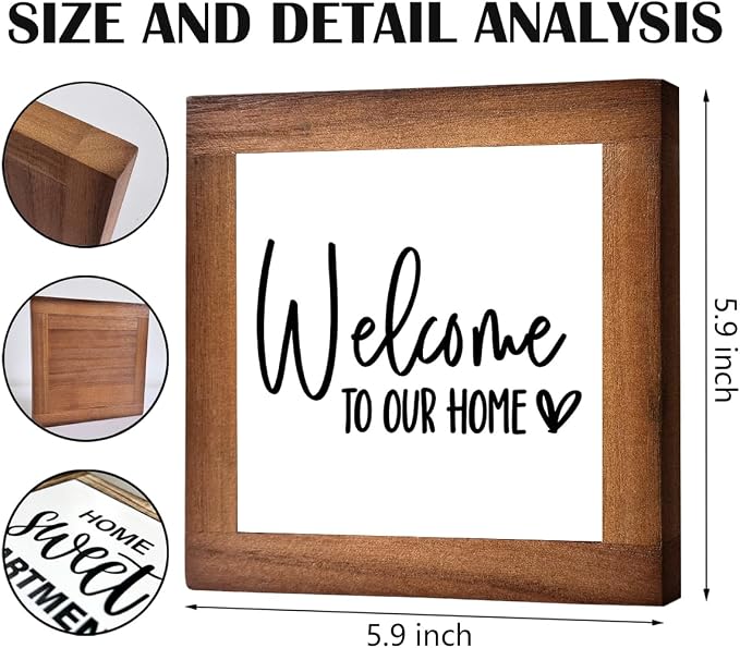 Welcome Sign, Wooden Box Signs for Home Decor, Freestanding Welcome Sign - Image 2