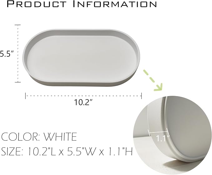 White Small Tray, 3 Pack Oval Tray | - Image 6