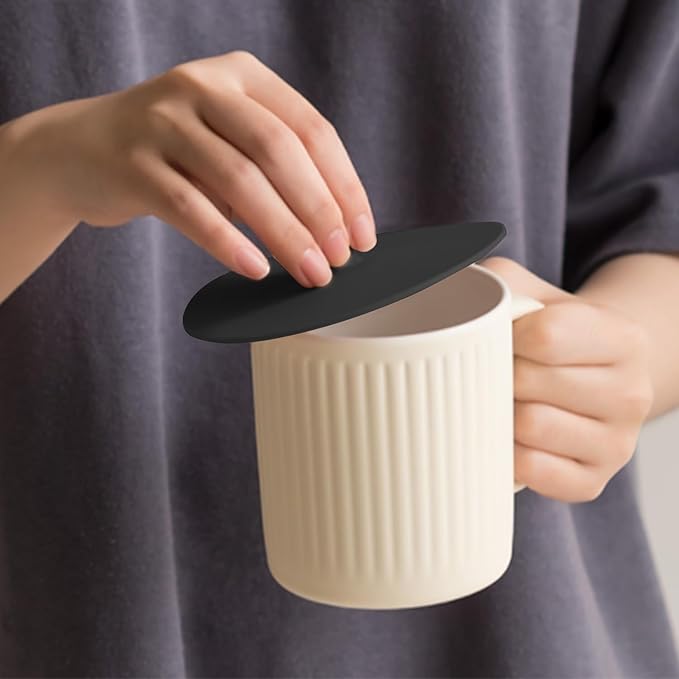 Carrotez 2 Pack Silicone Cup Cover Lids, 4.3 Inch Mug Covers, Reusable Silicone - Image 3