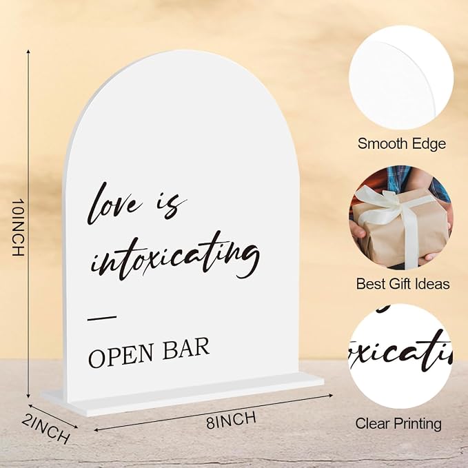 Open Bar Sign, Wedding Engagement Bridal Shower Open Bar Decor - Image 2