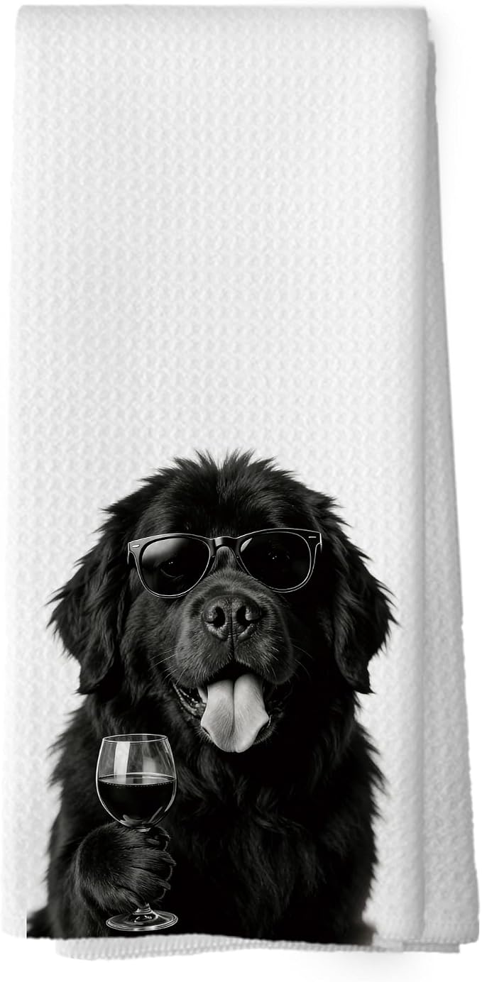 Funny Newfoundland Wine Bar Kitchen Dish Towels, Newfoundland Gifts by XPH