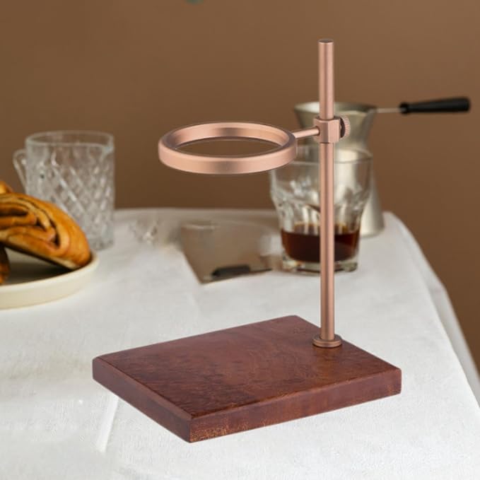 Coffee Dripper Stand Pour Over Holder Aluminum Alloy Stand Holder Wood - Image 7
