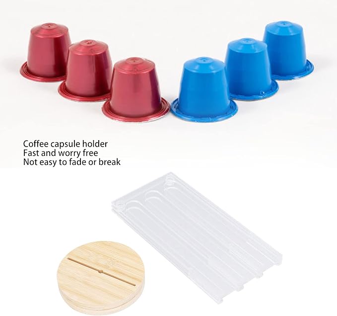48 - Hole Rotatable Coffee Capsule Holder, Acrylic and Wood Pod Rack Stand - Image 7