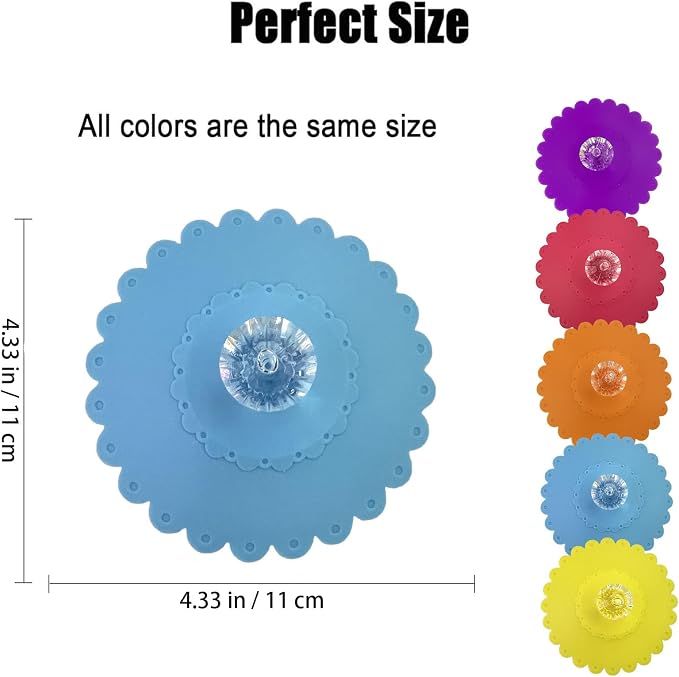 flower Silicone Cup Covers, Flexible Mug Covers, Tea Pots, Hot Cup Lids - Image 2