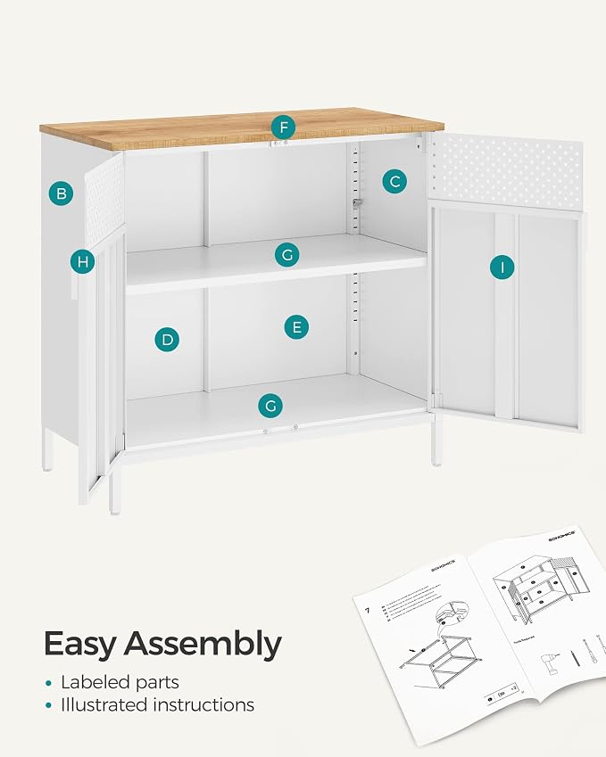 SONGMICS Storage Cabinet, Metal Cabinet, Sideboard - Image 9