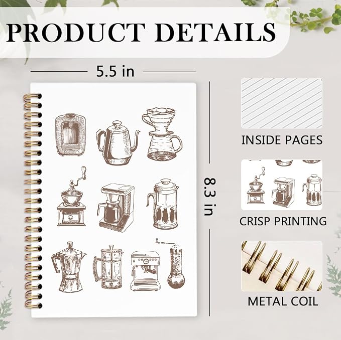 Vintage Coffee Spiral Notebook, Coffees Themed Journal Notebook, Coffee Lovers - Image 7