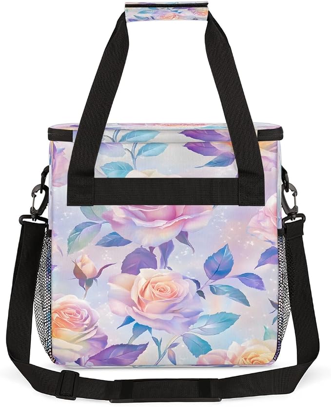 Pink Roses Coffee Maker Carring Bag Travel Carrying Storage Tote Bag Compatible - Image 5