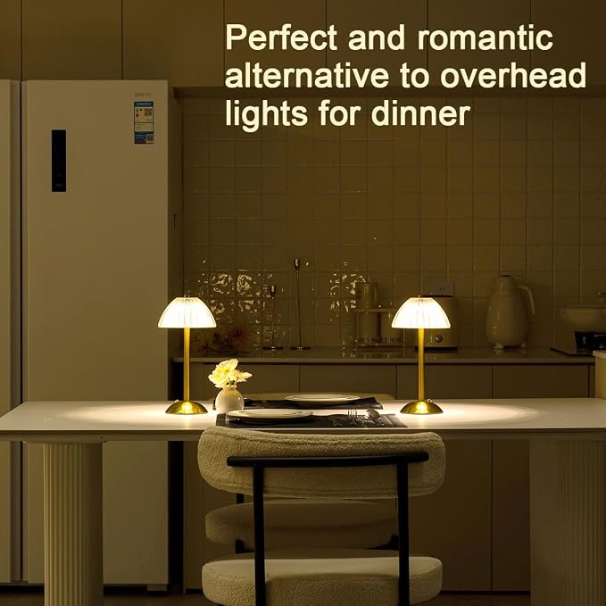 HEQET Cordless Table Lamps for Home, Dining Room, USB Charge 12'' Tall LED - Image 2