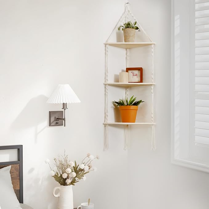 Artilady Macrame Corner Shelf Wall Hanging - Image 4