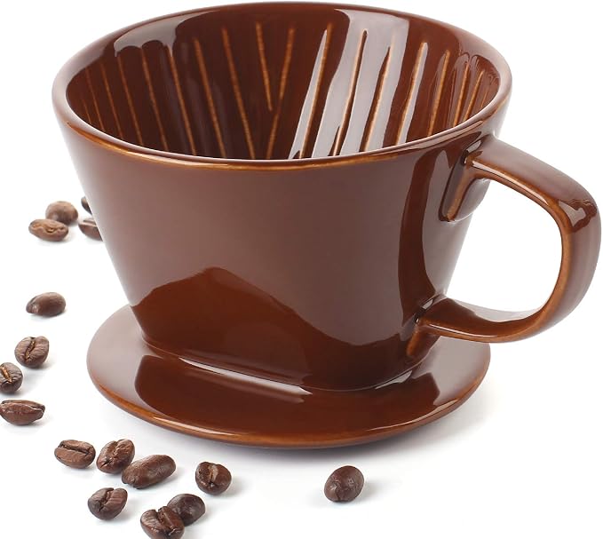 DOWAN Pour Over Coffee Dripper, Non Electric Pour Over Coffee Maker, Porcelain by DOWAN