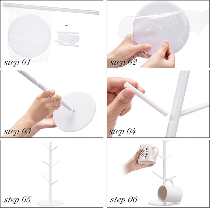 Patelai 14 Inch Acrylic Coffee Mug Tree Coffee Mug Rack Cup Holders - Image 4