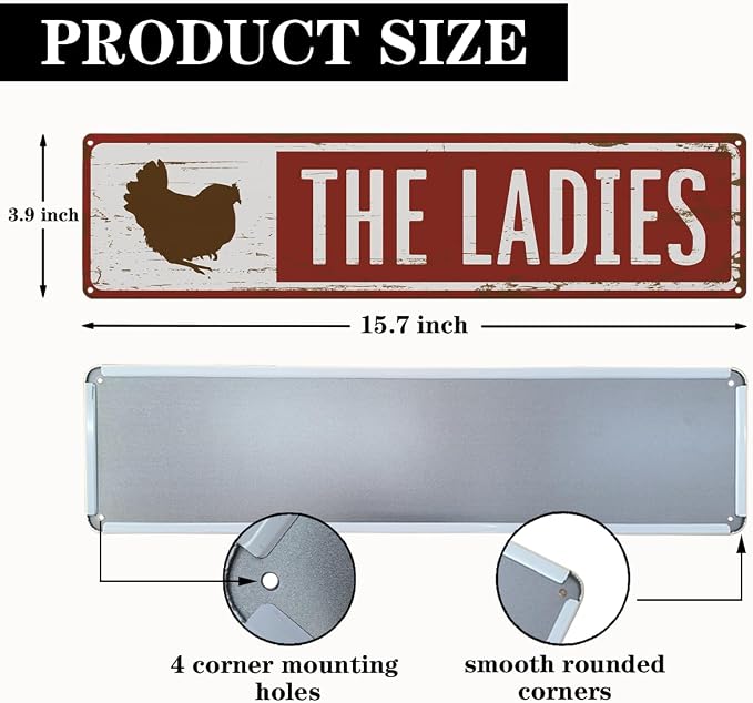 Rustic Farmhouse Style Chicken Coop Sign, Metal Outdoor Chicken House Signs - Image 2