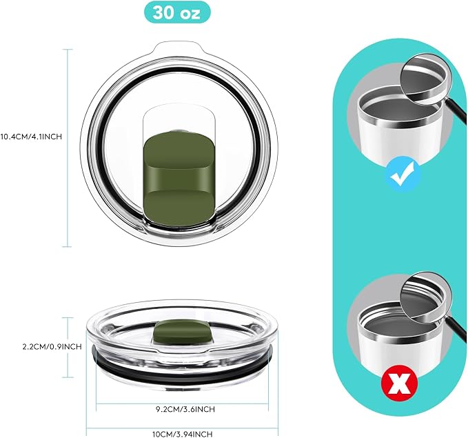 30 oz Tumbler Lid, Replacement Lids Compatible - Image 2