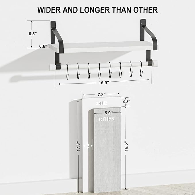 Love-KANKEI Floating Shelves for Coffee Bar, Bathroom Shelves - Image 3