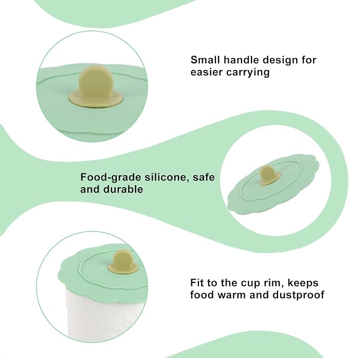4pcs Silicone Cups Lids, 10cm/4in Reusable Safety Silicone Drink Covers - Image 4