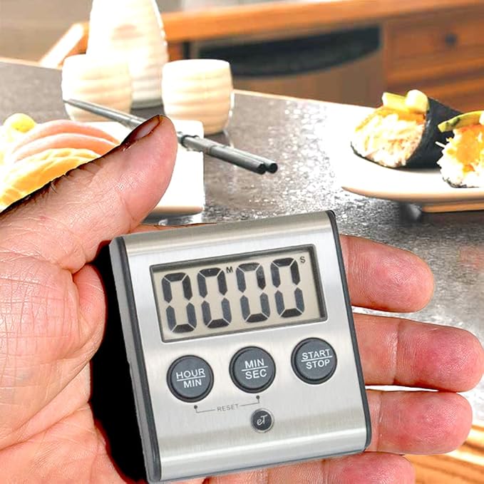 Elegant Digital Kitchen Timer Stainless Steel - Image 7