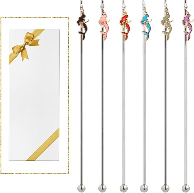 6 Pcs Cocktail Stirrers Swizzle Sticks Stainless Steel 7.5" Coffee Beverage by GaryVault