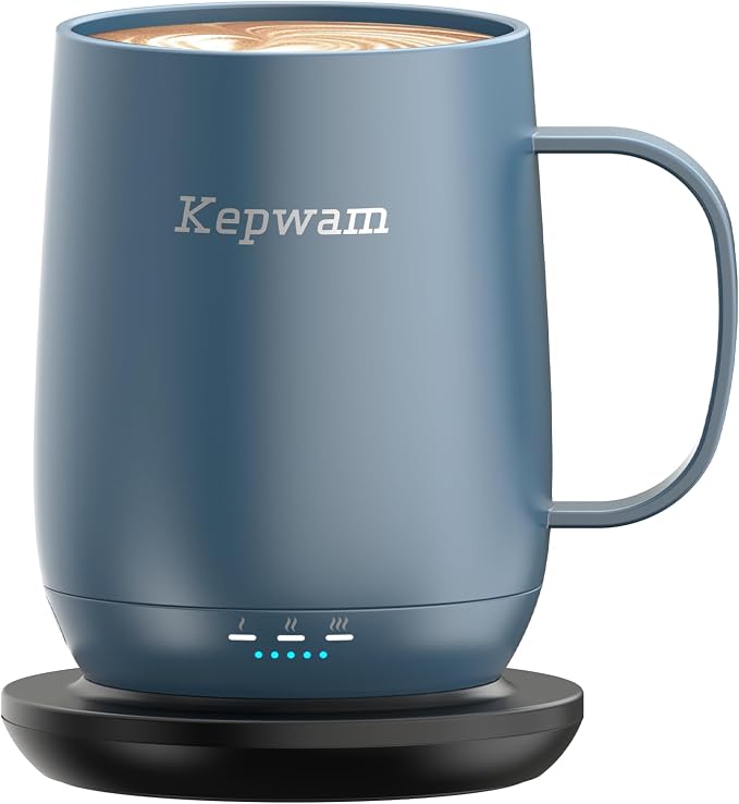 Kepwam Self Heating Coffee Mug T2, 16oz Smart Heated Coffee Mug, 150 Min by Kepwam