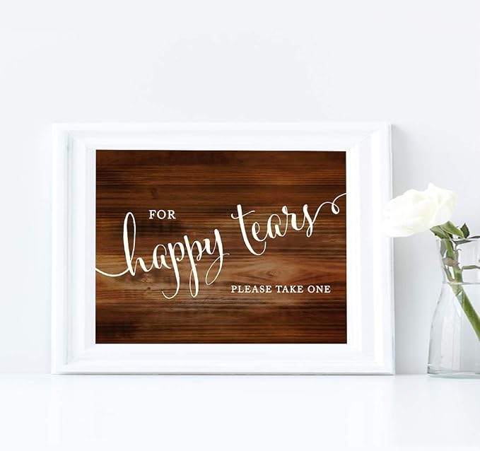 Andaz Press Wedding Party Signs, Rustic Wood Print, 8.5x11-inch, - Image 3