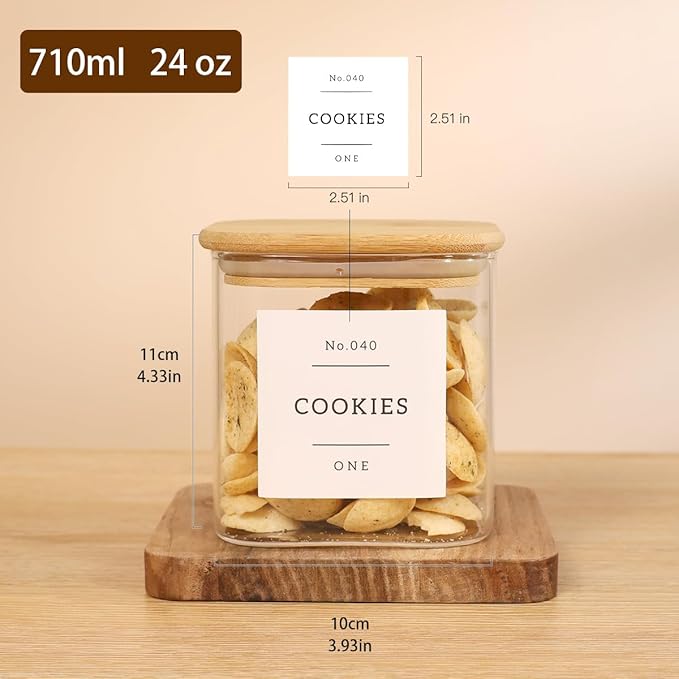 6 Pack Square Glass Pantry Storage Containers - Image 3