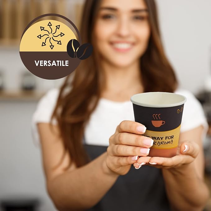 PAMI Disposable Coffee Cups, Single-Use Paper Cups, To-Go Hot Beverage Cups - Image 4