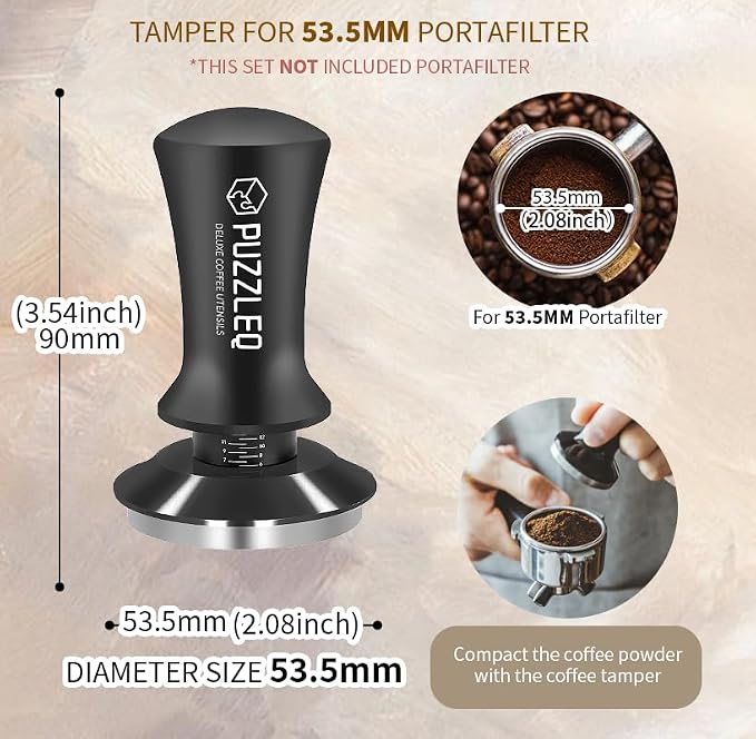 54mm Espresso Accessories Kit, Spring Loaded Calibrated Tamper, mat，WDT - Image 7