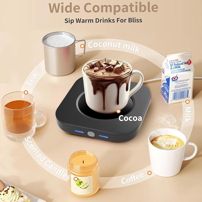 Electric Coffee Cup Warmer for Office Desk, 24W Mug Warmer Plate - Image 6