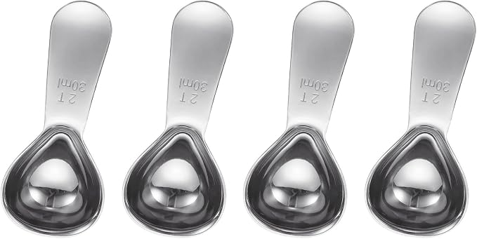 uxcell 4Pcs Stainless Steel Coffee Scoop, 30ml Short Handle Measuring Spoon by uxcell