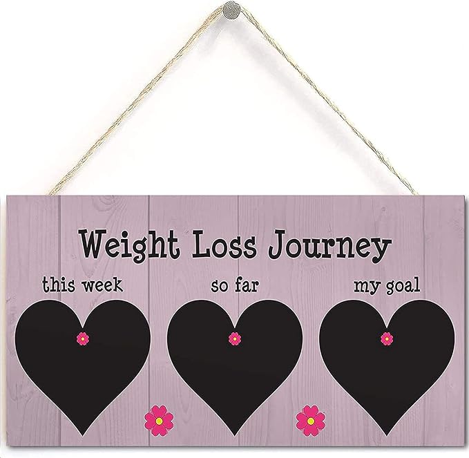 Weight Loss Tracker Chalkboard Hanging Sign Weight Watchers Progress Plaque by Unknown