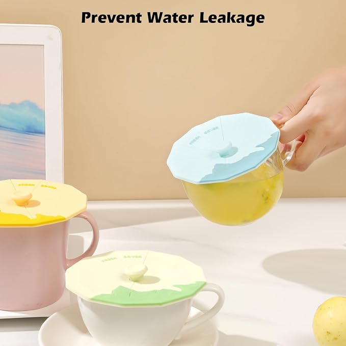 Silicone Cup Covers ， Multicolored Silicone Lids - Image 4