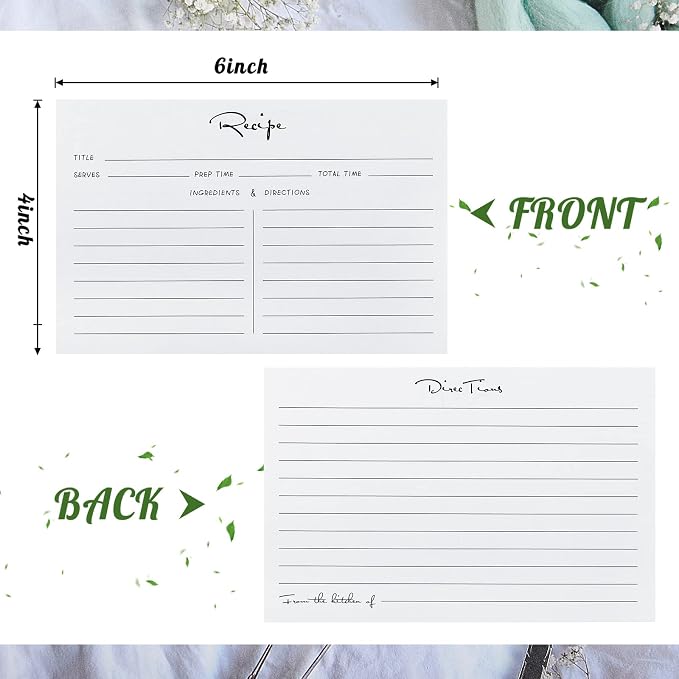 Outus 50 Pieces 4x6 Recipe Cards, Double Sided Blank Cards - Image 2