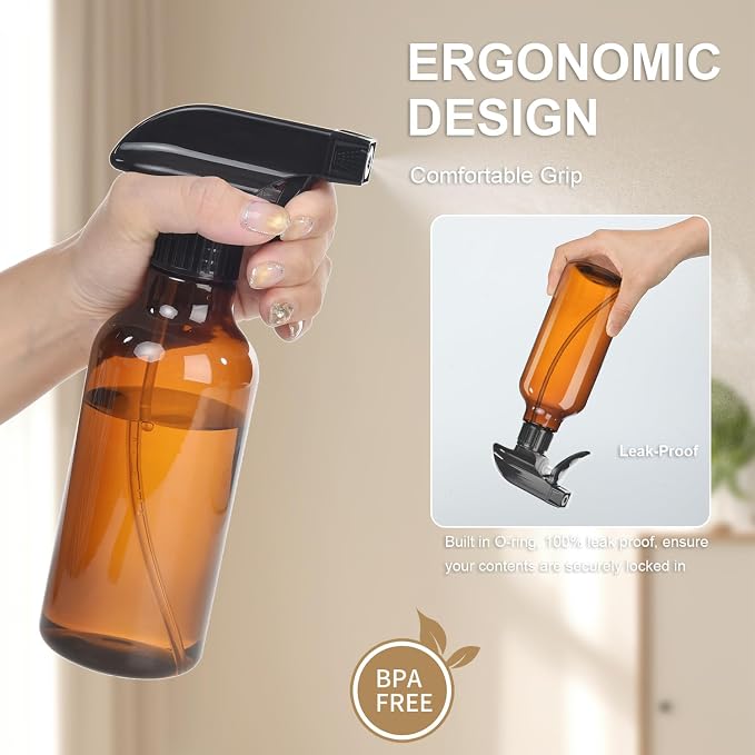 Uineko Spray Bottles 2-Pack, 10 Oz, Mist & Stream, Heavy Duty Spraying Empty - Image 3
