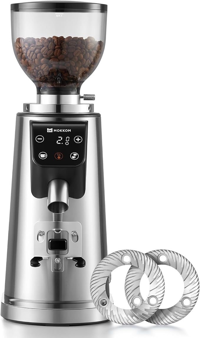 MOKKOM Professional 64mm Flat Burr Coffee Grinder by MOKKOM