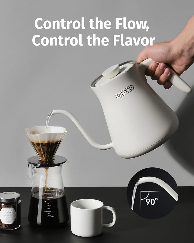 INFOOD 0.8L Gooseneck Electric Kettle, Precise Temperature Control - Image 2