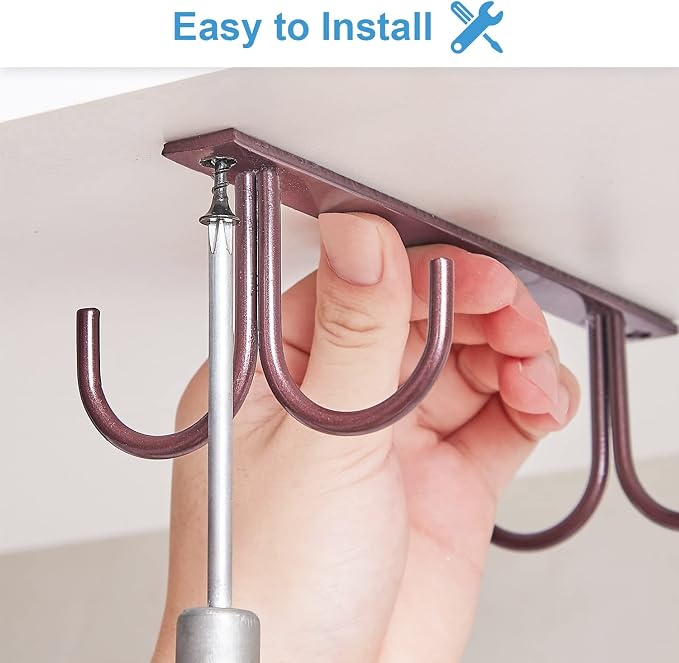 FOMANSH Mug Rack Under Cabinet - Image 4