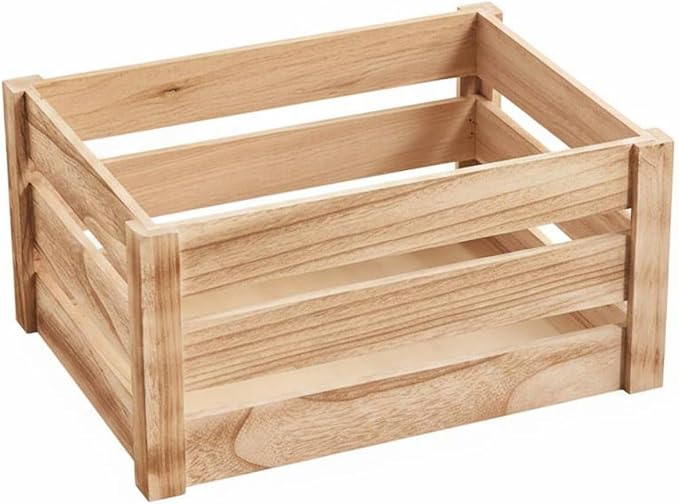 Wooden Storage Crate Sturdy Plant Holder Crate Decorative Slatted Wood Box by Unknown
