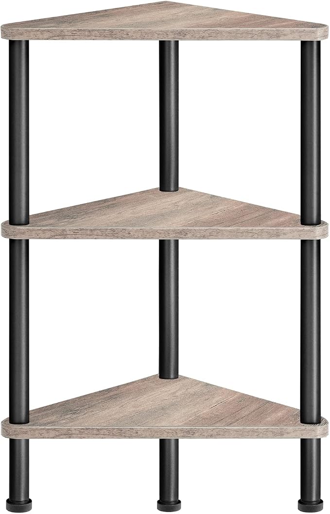 HOOBRO Corner Shelf Stand, Industrial 3-Tier Wall Corner Bookshelf by HOOBRO