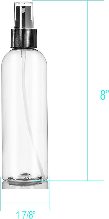 ljdeals 8 oz Clear Plastic Spray Bottles, Refillable Empty Bottles - Image 3