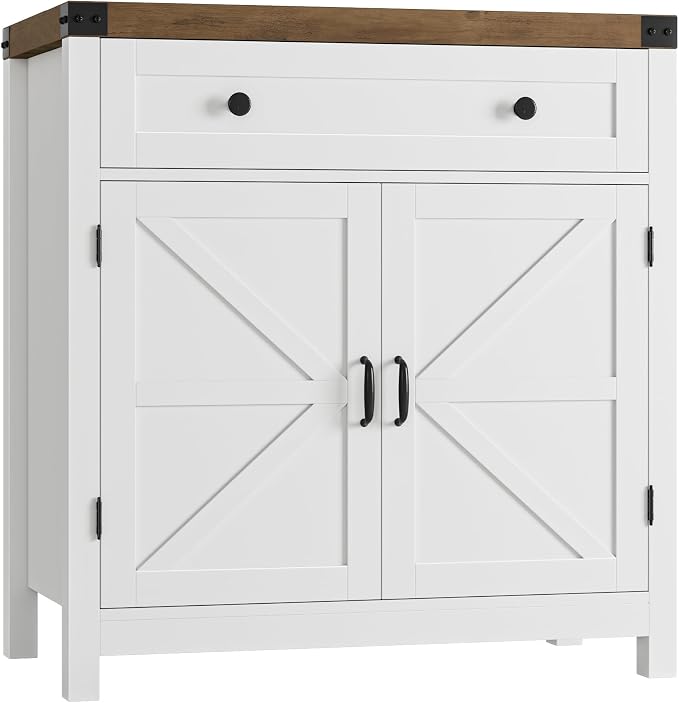 HOSTACK Coffee Bar Cabinet, Kitchen Storage Cabinet, Modern Farmhouse Buffet by HOSTACK