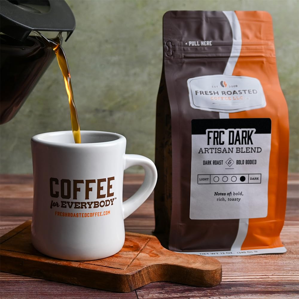 Fresh Roasted Coffee, FRC Dark Roast Blend, 12 oz, Kosher, Ground