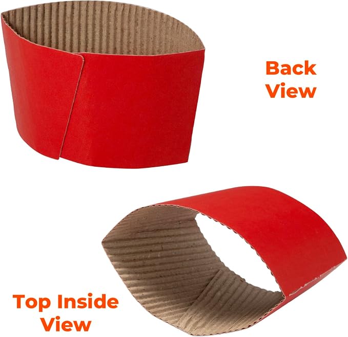 FMP Brands 100 Pack Red Coffee Sleeves - Image 4