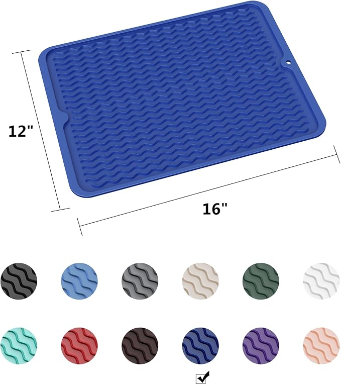 ZLR Silicone Dish Drying Mat for Kitchen Counter - Image 6